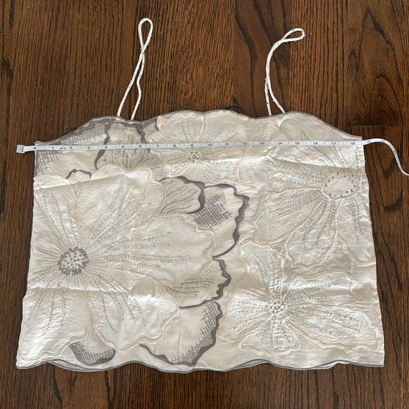 NWT Zara Embroidered Strappy Top Size L & Straight Leg Pants Size M - Picture 14 of 14